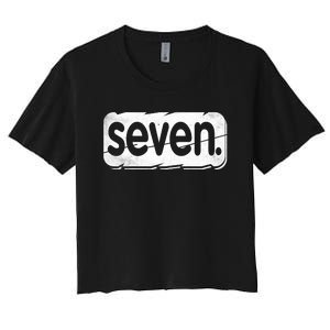 Kids 7th Birthday Boy Seven 7 Year Old Birthday For Boy Women's Crop Top Tee