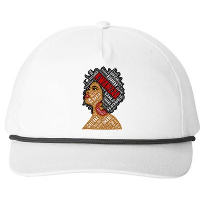 Kwanzaa 7 Principles Afro Black Woman Snapback Five-Panel Rope Hat