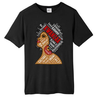 Kwanzaa 7 Principles Afro Black Woman Tall Fusion ChromaSoft Performance T-Shirt