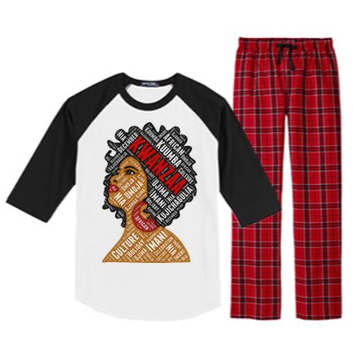 Kwanzaa 7 Principles Afro Black Woman Raglan Sleeve Pajama Set