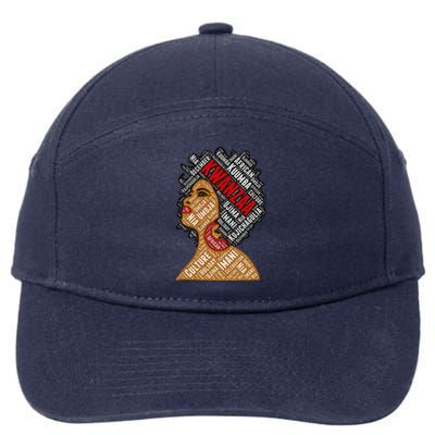 Kwanzaa 7 Principles Afro Black Woman 7-Panel Snapback Hat