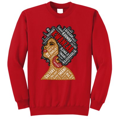 Kwanzaa 7 Principles Afro Black Woman Sweatshirt