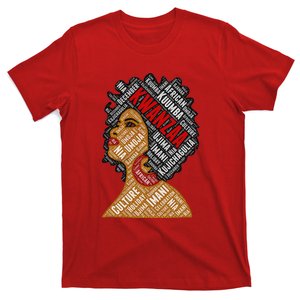 Kwanzaa 7 Principles Afro Black Woman T-Shirt