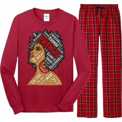 Kwanzaa 7 Principles Afro Black Woman Long Sleeve Pajama Set