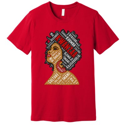 Kwanzaa 7 Principles Afro Black Woman Premium T-Shirt