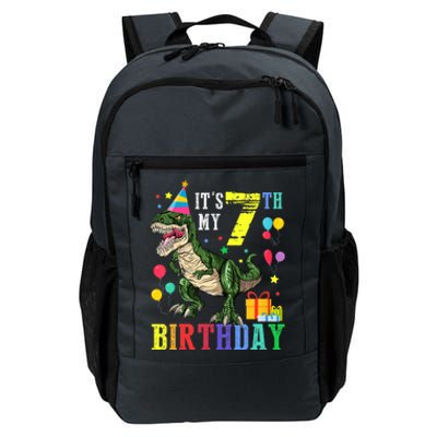 Kid 7 Year Old 7th Birthday Boy T Rex Dinosaur Gift Daily Commute Backpack