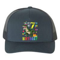 Kid 7 Year Old 7th Birthday Boy T Rex Dinosaur Gift Yupoong Adult 5-Panel Trucker Hat