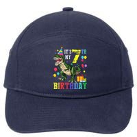 Kid 7 Year Old 7th Birthday Boy T Rex Dinosaur Gift 7-Panel Snapback Hat