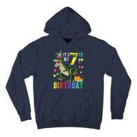 Kid 7 Year Old 7th Birthday Boy T Rex Dinosaur Gift Tall Hoodie