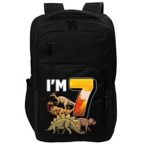 Kids 7 Year Old Dinosaurs Birthday 7th Party Paleontologist Impact Tech Backpack