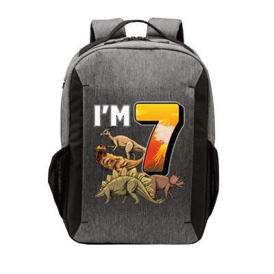 Kids 7 Year Old Dinosaurs Birthday 7th Party Paleontologist Vector Backpack