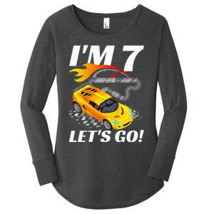 Kids 7 Year Old 7th Racing Racecar Birthday Party Women's Perfect Tri Tunic Long Sleeve Shirt