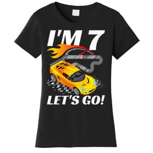 Kids 7 Year Old 7th Racing Racecar Birthday Party Women's T-Shirt