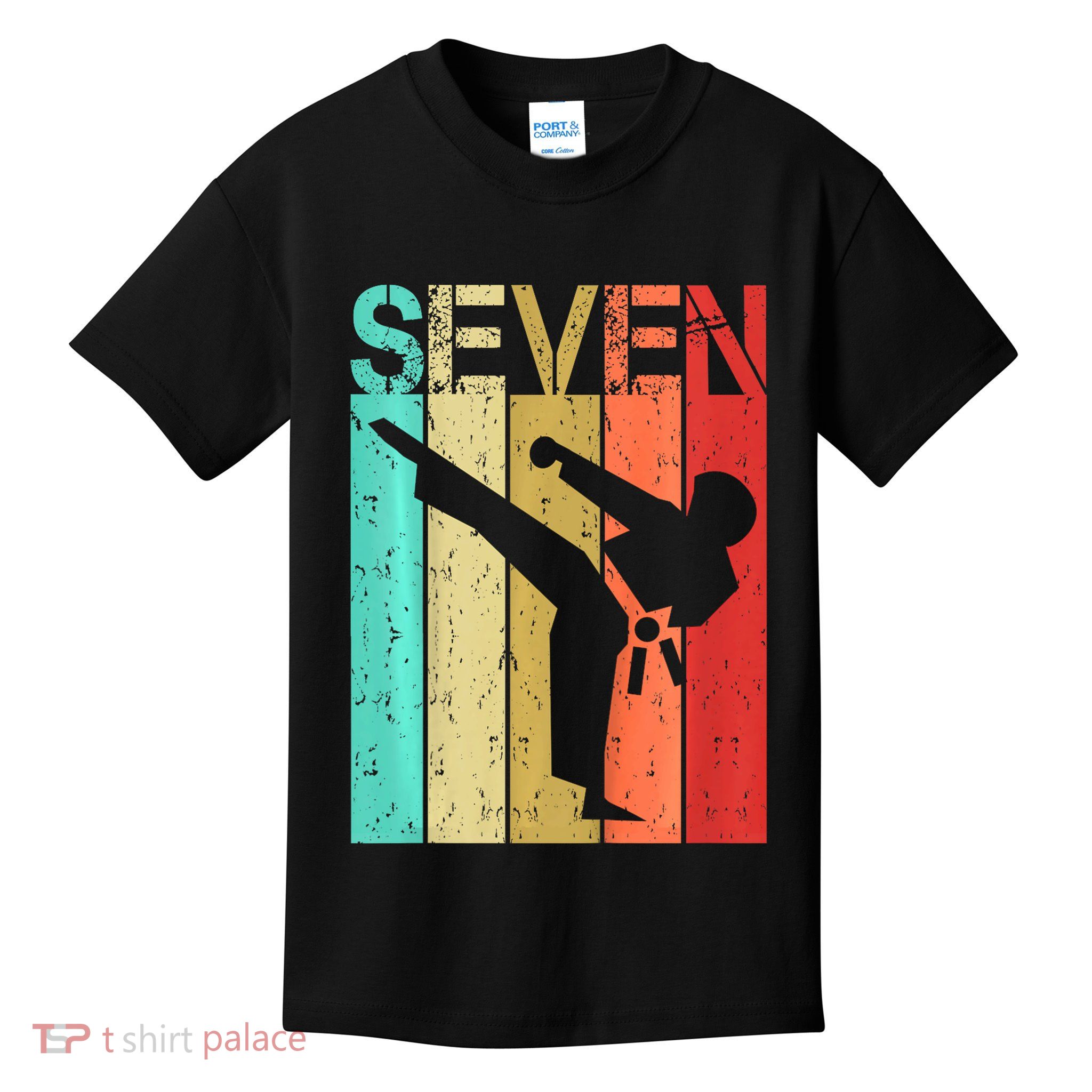 Kids 7 Year Old Karate Birthday Boy Girl 7th Birthday Karate Kids T-Shirt