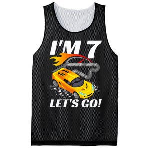 Kids 7 Year Old 7th Racing Racecar Birthday Party Mesh Reversible Basketball Jersey Tank