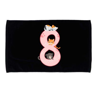 Kids 8th Birthday Girl Gift Cats Outfit 8 Years Old Gift Microfiber Hand Towel