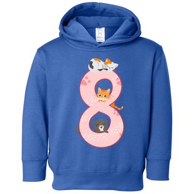 Kids 8th Birthday Girl Gift Cats Outfit 8 Years Old Gift Toddler Hoodie