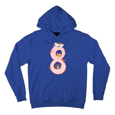 Kids 8th Birthday Girl Gift Cats Outfit 8 Years Old Gift Tall Hoodie