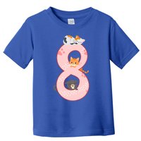 Kids 8th Birthday Girl Gift Cats Outfit 8 Years Old Gift Toddler T-Shirt