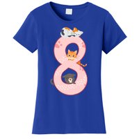 Kids 8th Birthday Girl Gift Cats Outfit 8 Years Old Gift Women's T-Shirt