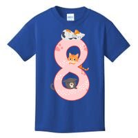 Kids 8th Birthday Girl Gift Cats Outfit 8 Years Old Gift Kids T-Shirt