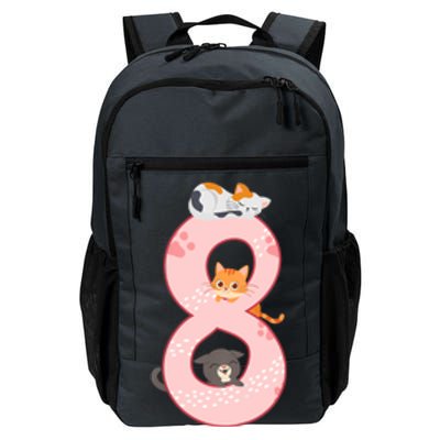 Kids 8th Birthday Girl Gift Cats Outfit 8 Years Old Gift Daily Commute Backpack