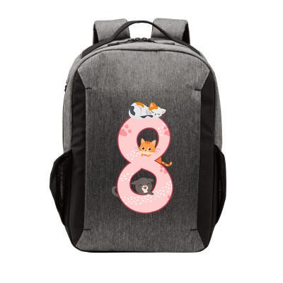 Kids 8th Birthday Girl Gift Cats Outfit 8 Years Old Gift Vector Backpack