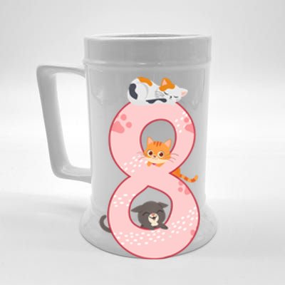 Kids 8th Birthday Girl Gift Cats Outfit 8 Years Old Gift Beer Stein