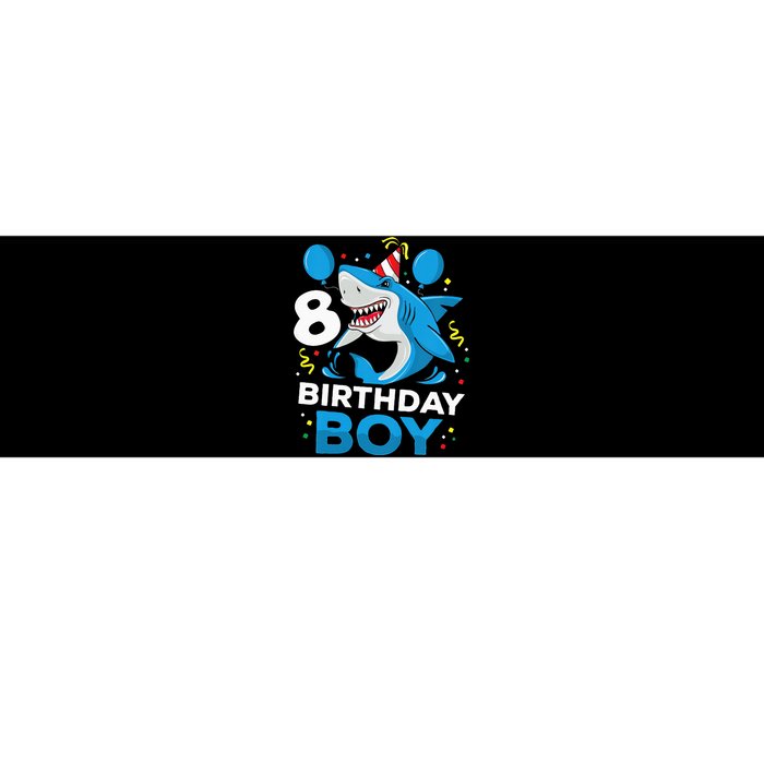 Kids 8th Birthday Boy Shark Ocean Theme Party 8 Years Old For Boy Bumper Sticker