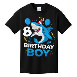 Kids 8th Birthday Boy Shark Ocean Theme Party 8 Years Old For Boy Kids T-Shirt