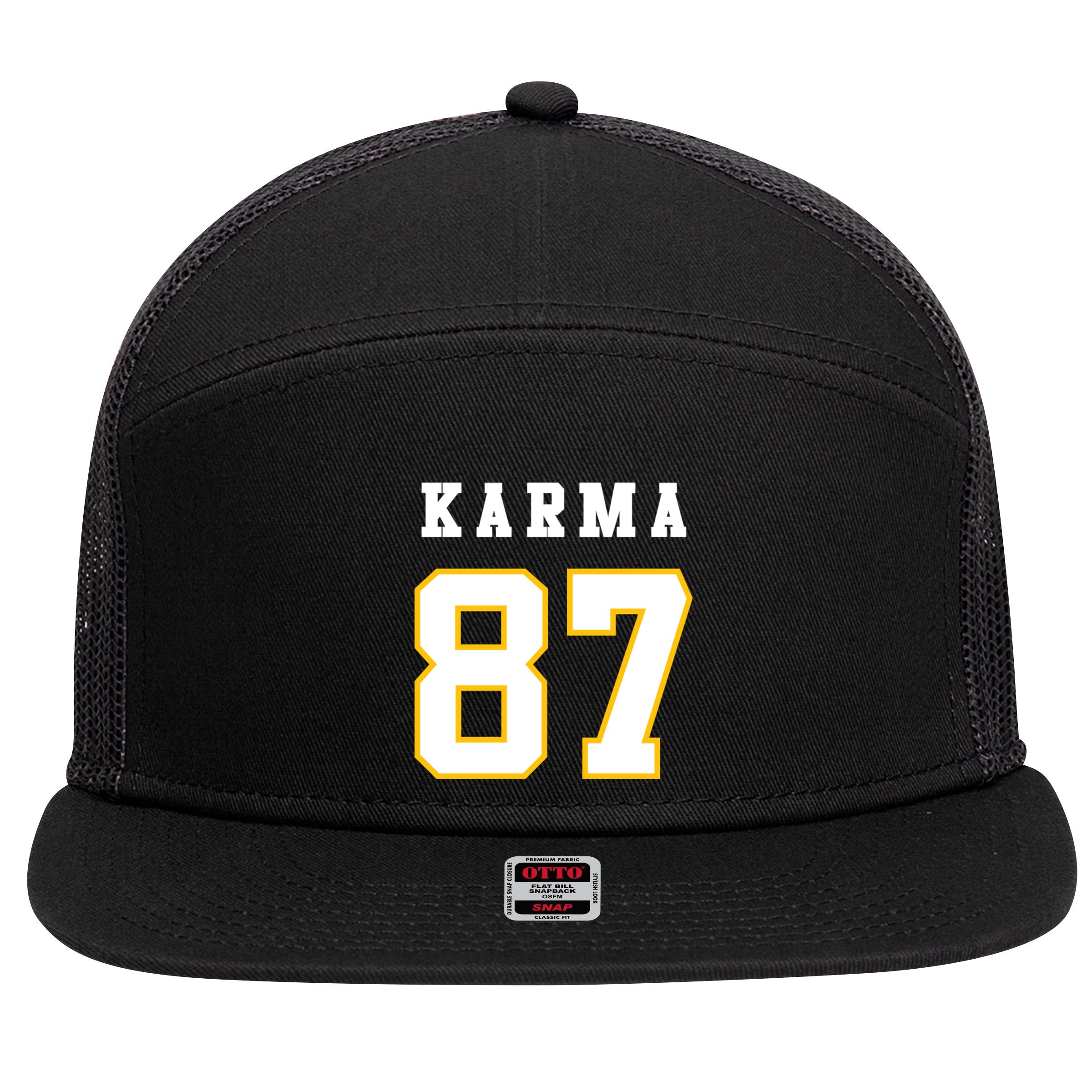 Karma 87 7 Panel Mesh Trucker Snapback Hat