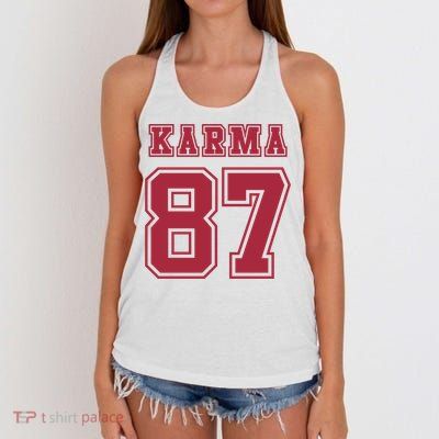 Karma 87 | Sporty Trendy Design Women's Knotted Racerback Tank