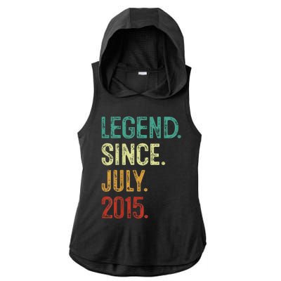 Kids 8 Years Old Legend Since July 2015 8th Birthday Ladies PosiCharge Tri-Blend Wicking Draft Hoodie Tank