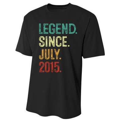 Kids 8 Years Old Legend Since July 2015 8th Birthday Performance Sprint T-Shirt