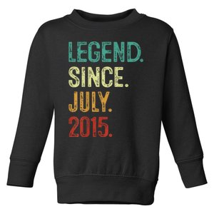 Kids 8 Years Old Legend Since July 2015 8th Birthday Toddler Sweatshirt