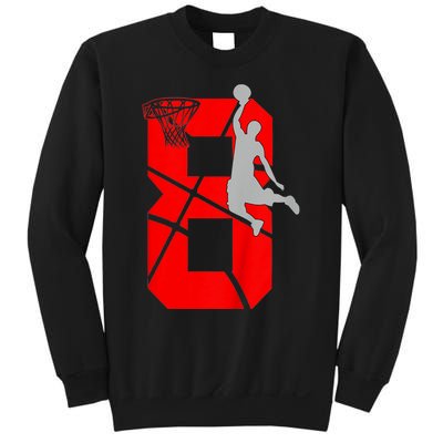 K.i.d.s 8 Year Old 8th Basketball Birthday PartyTheme Boys Girls Sweatshirt