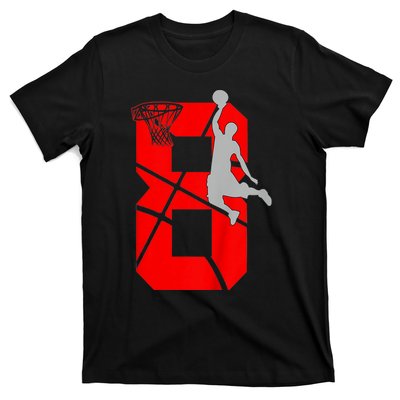 K.i.d.s 8 Year Old 8th Basketball Birthday PartyTheme Boys Girls T-Shirt