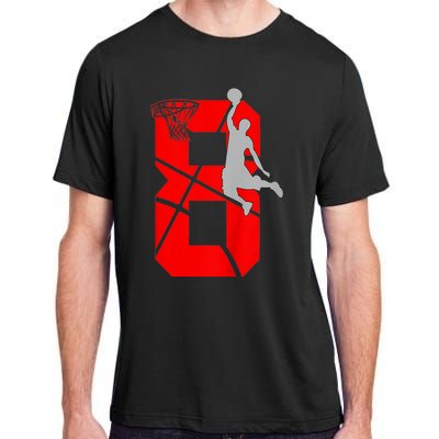 K.i.d.s 8 Year Old 8th Basketball Birthday PartyTheme Boys Girls Adult ChromaSoft Performance T-Shirt