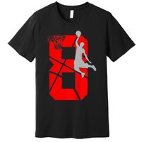 K.i.d.s 8 Year Old 8th Basketball Birthday PartyTheme Boys Girls Premium T-Shirt