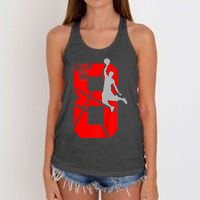 K.i.d.s 8 Year Old 8th Basketball Birthday PartyTheme Boys Girls Women's Knotted Racerback Tank