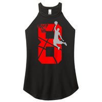 K.i.d.s 8 Year Old 8th Basketball Birthday PartyTheme Boys Girls Women's Perfect Tri Rocker Tank