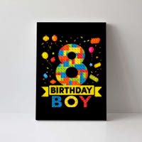 Kids 8 Year Old Building Blocks 8th Birthday Boy Canvas