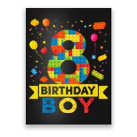 Kids 8 Year Old Building Blocks 8th Birthday Boy Poster