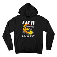 Kids 8 Year Old 8th Racing Racecar Birthday Party Hoodie