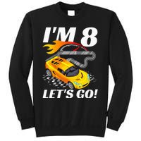 Kids 8 Year Old 8th Racing Racecar Birthday Party Sweatshirt