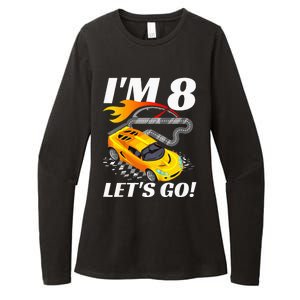 Kids 8 Year Old 8th Racing Racecar Birthday Party Womens CVC Long Sleeve Shirt