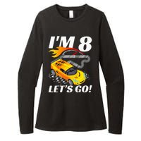 Kids 8 Year Old 8th Racing Racecar Birthday Party Womens CVC Long Sleeve Shirt