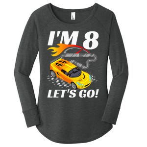 Kids 8 Year Old 8th Racing Racecar Birthday Party Women's Perfect Tri Tunic Long Sleeve Shirt