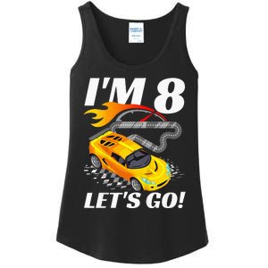 Kids 8 Year Old 8th Racing Racecar Birthday Party Ladies Essential Tank