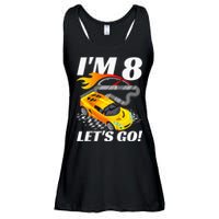 Kids 8 Year Old 8th Racing Racecar Birthday Party Ladies Essential Flowy Tank